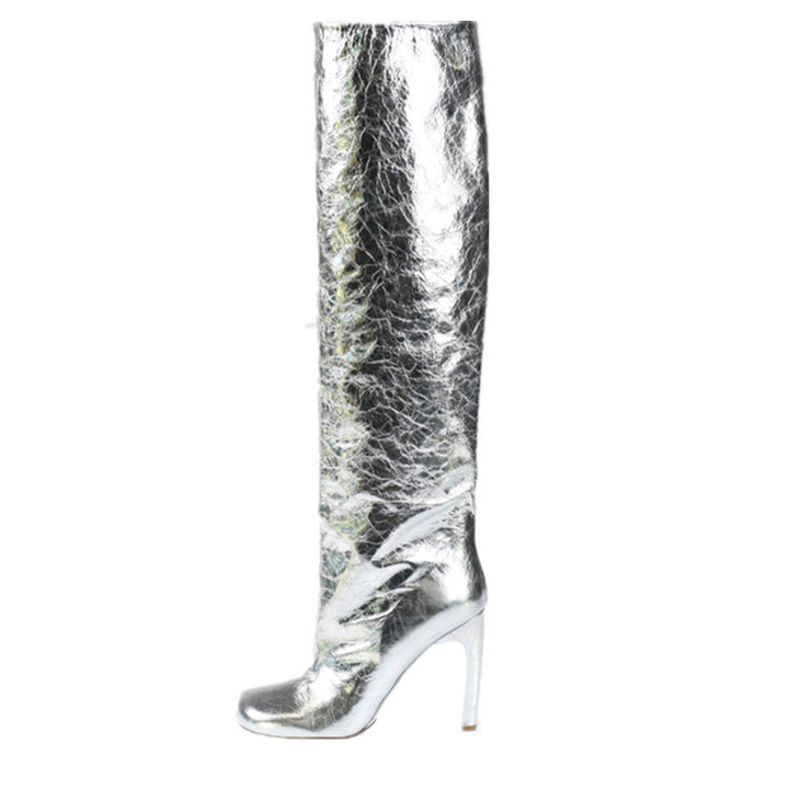 Femme Over-knæet Metal Stiletto Støvler Stilla