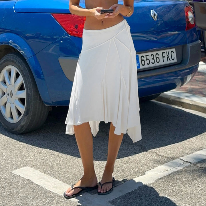 Damer sporty omslag nederdel med stilfulde draperinger Skovae