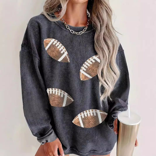 Dame Casual Sweater med sporty Fodbold-design Stilla