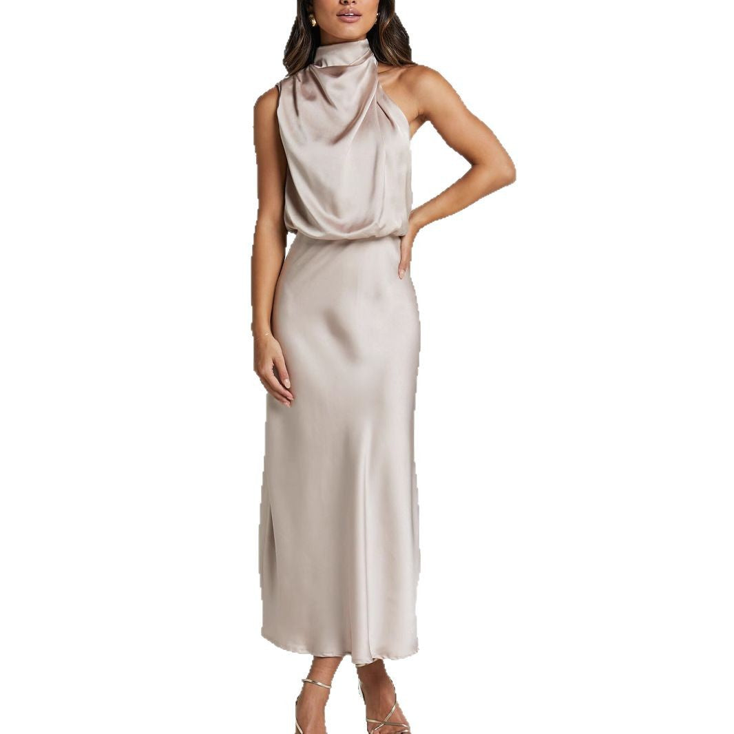 Dame Maxikjole med elegant Drapé Stilla
