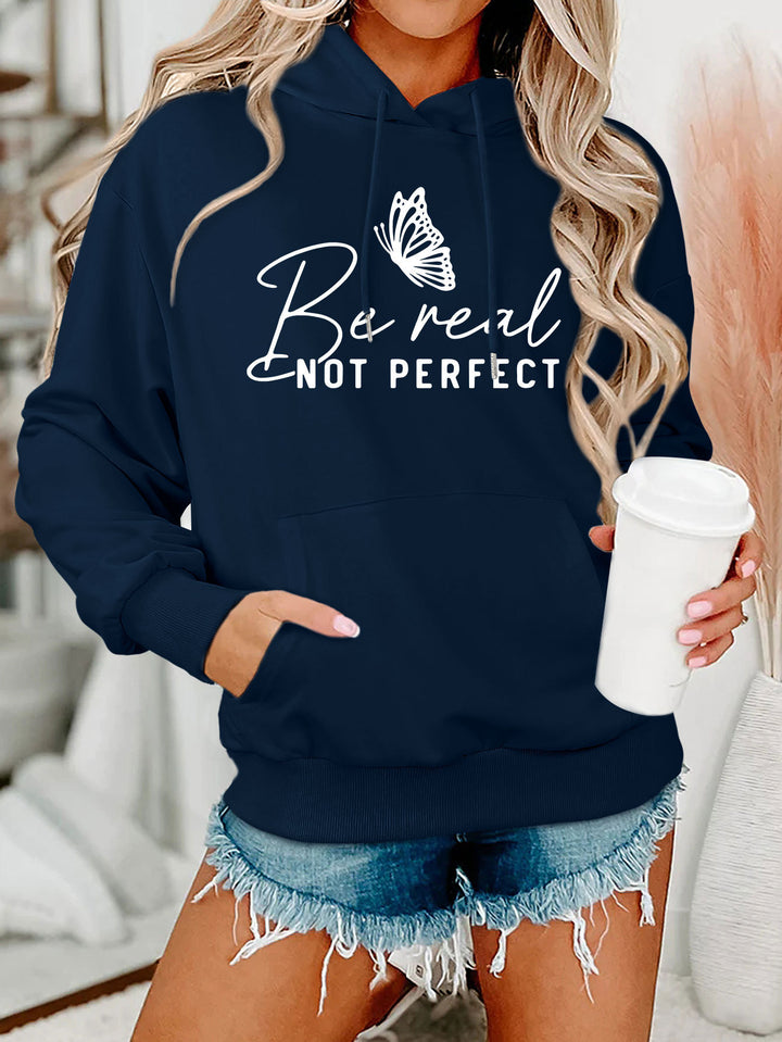 Dame hoodie med kreativt motiv og komfortabel pasform Stilla