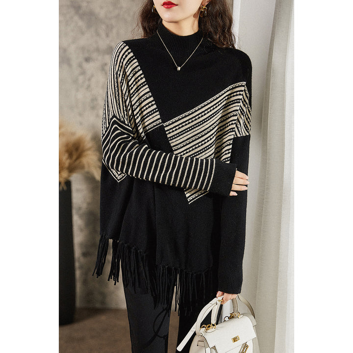Femme Frynsedetalje Rullekrave Strikpullover Stilla