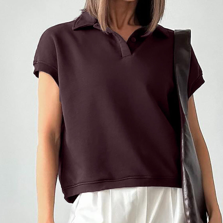 Dame Kortærmet Poloshirt med afslappet snit og knaplukning Stilla