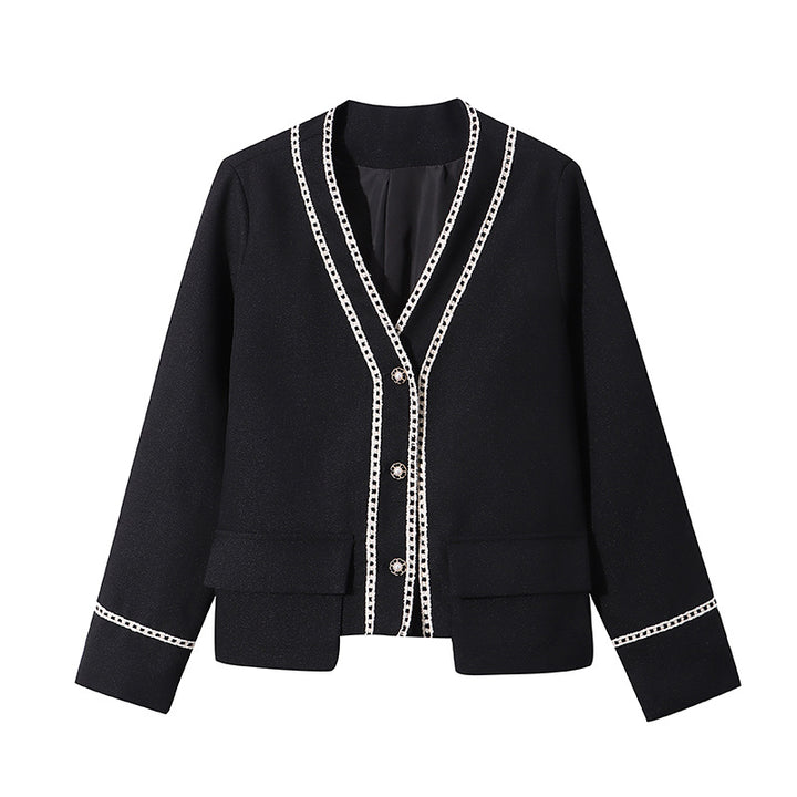 Dame Elegant Cardigan med delikate kontrastdetaljer Stilla
