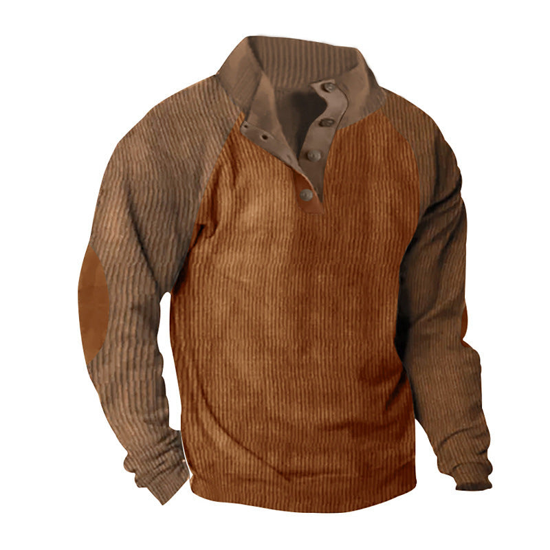 Herre casual sweater med fashionable krave og elastiske ærmer Stilla