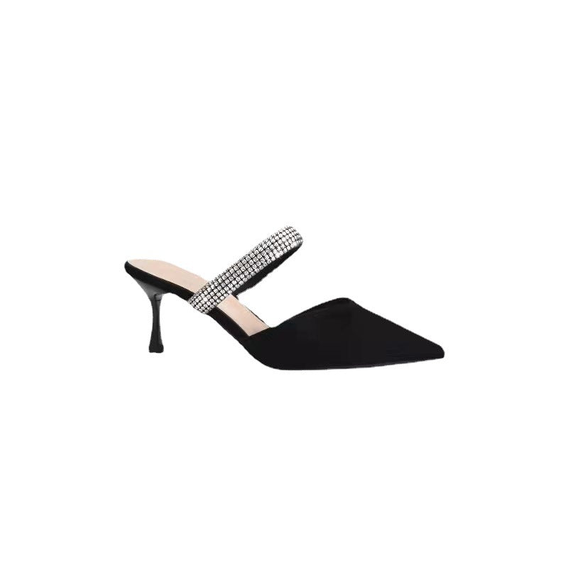Dame Sling-pumps med strålende rem og spids form Stilla
