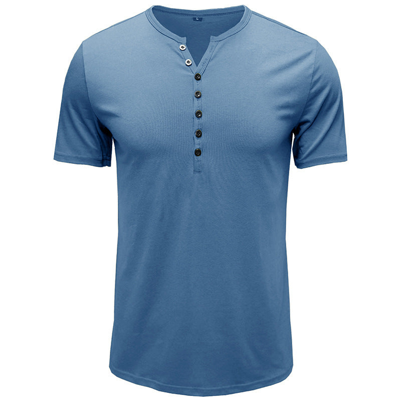 Herrer Kortærmet Henley-shirt med modetrend knaplukning Stilla