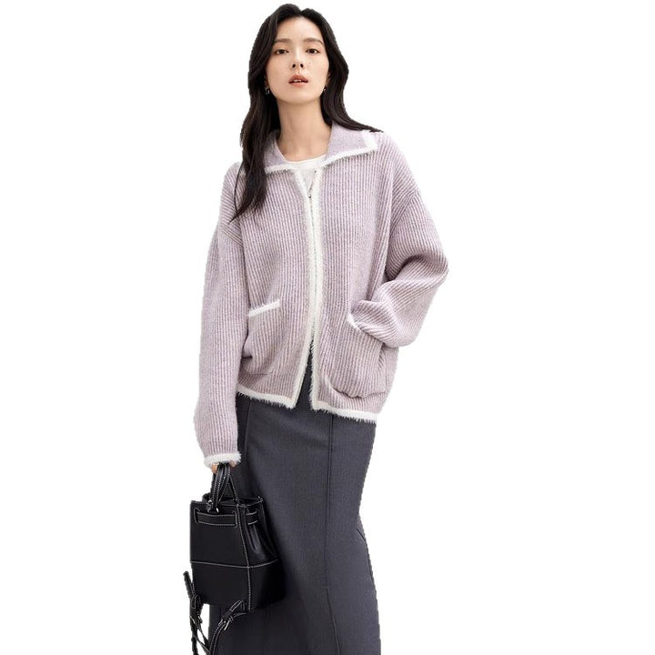 Femme Cozy Zip-Up Strikjakke Stilla