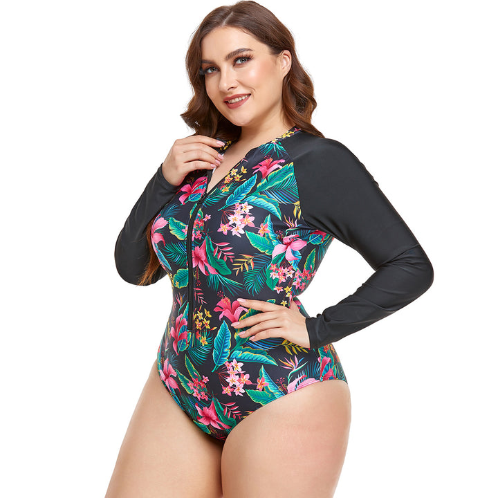 Dame Rashguard badedragt med blomster mønster Skovae