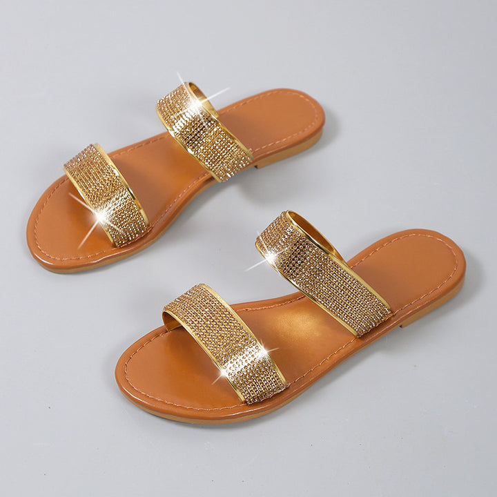 Dame modische Riemchen-sandaler med funklende dekor-sten Stilla