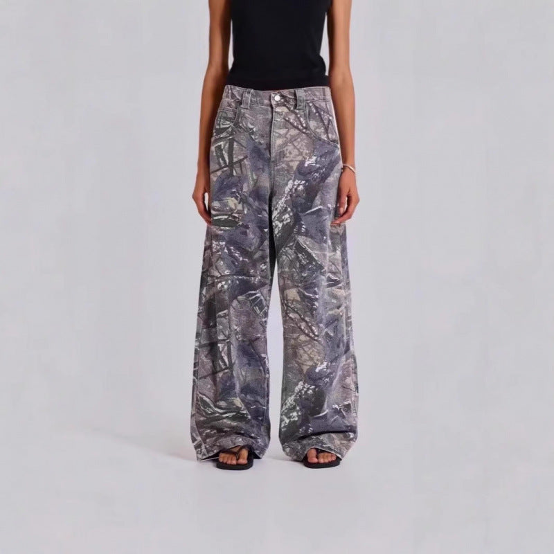 Dame Bred Camo-Print Bukser Stilla