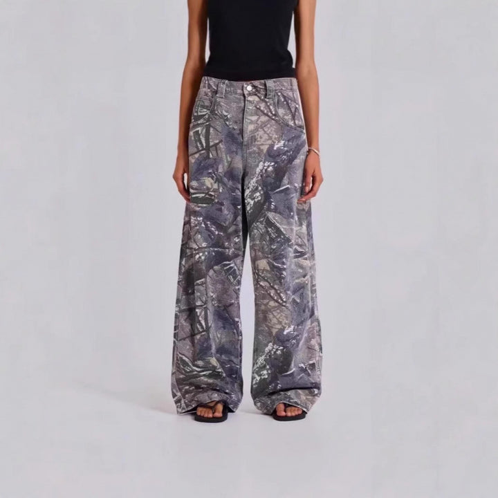 Dame Bred Camo-Print Bukser Stilla