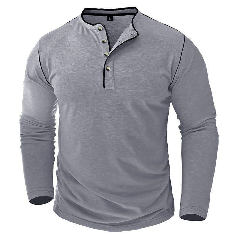 Herre Langærmet Henley-Shirt med fashionable detaljer og behagelig pasform Stilla
