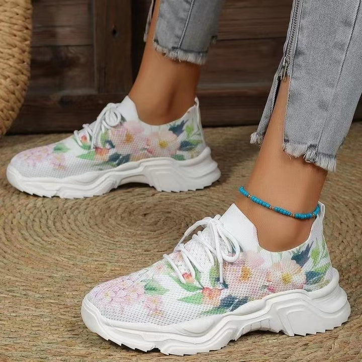 Dame mode Sneakers med blomsterdesign og polstret sål Stilla