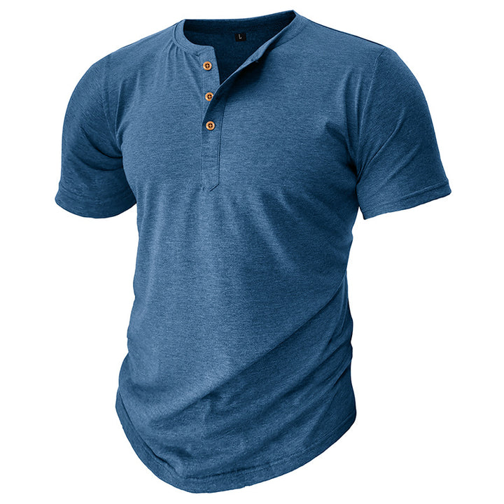Herrer Henley T-shirt med knapper og afslappet snit Stilla