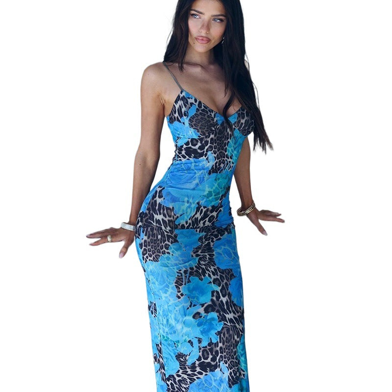 Dame floral trykt Maxi-overdel kjole Stilla 1751429440