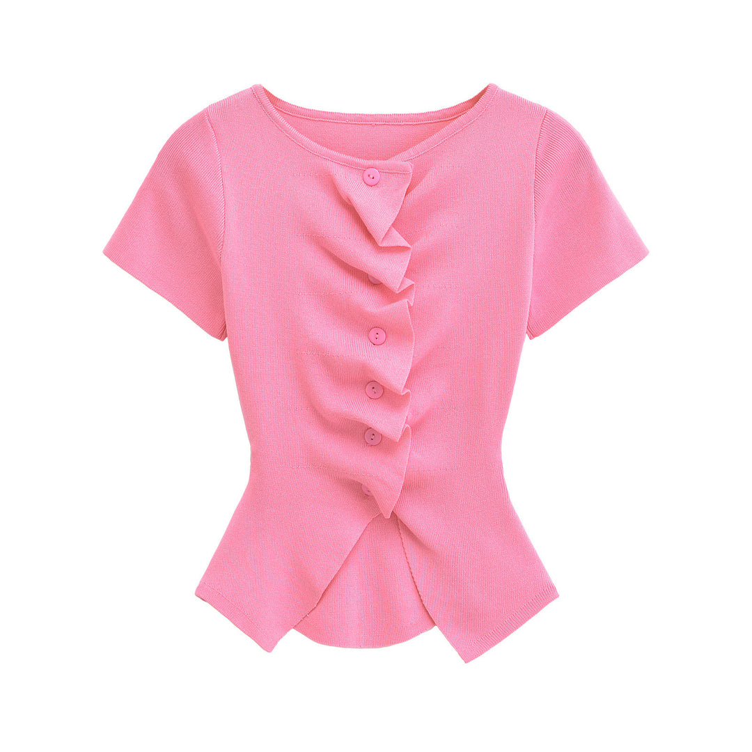 Dame Rüsch.Button-Up Peplum Bluse Stilla