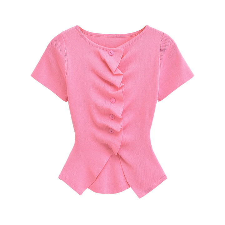 Dame Rüsch.Button-Up Peplum Bluse Stilla