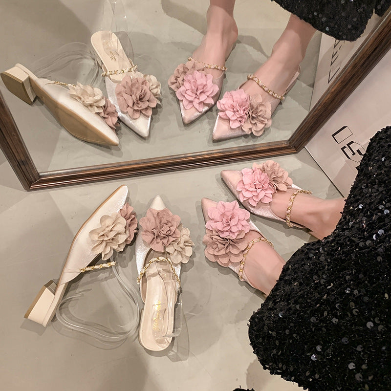 Femme Floral Dekoreret Slip-On Mules Stilla