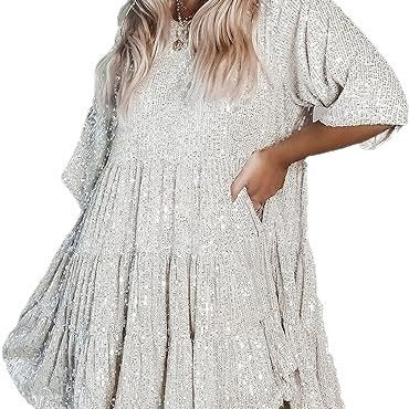 Dame Glamourøst Glimmerkjole Stilla