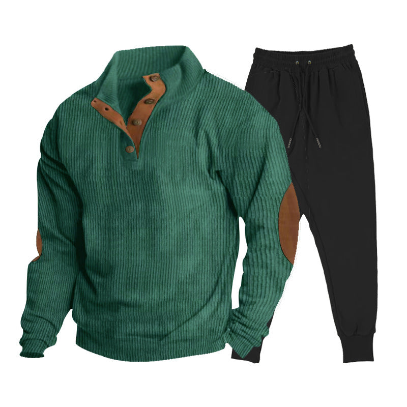 Herrer afslappet sweater med strukturerede ribdetaljer og elegante applikationer Stilla