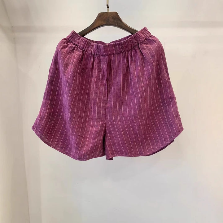 Femme Letvægt Stribet Relaxed Fit Shorts Stilla