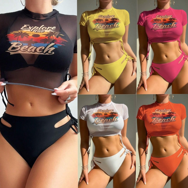 Kvinde Bikini-Sæt med moderne Crop-Top og unikke Cut-out-detaljer Stilla