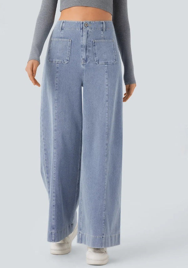Kvinders vide jeans med høje lommer Stilla