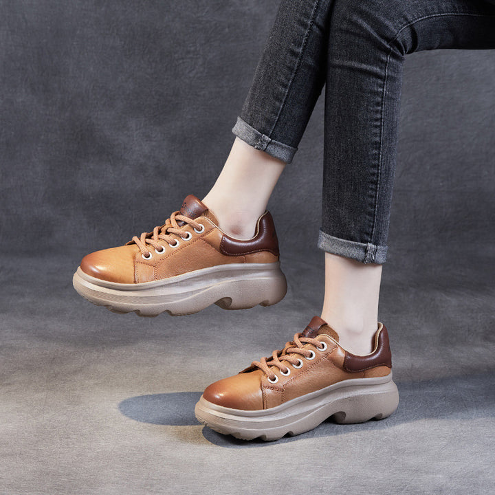 Dame Chunky Casual Snøresko med hævet sål Stilla