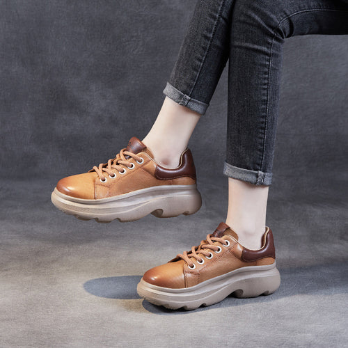 Dame Chunky Casual Snøresko med hævet sål Stilla