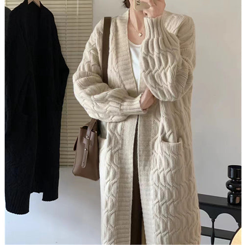Femme Kabelstrik Længere Cardigan Stilla