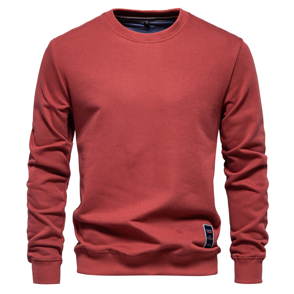 Herre Rundhalset Sweatshirt med blødt inderfor og moderne detaljer Stilla