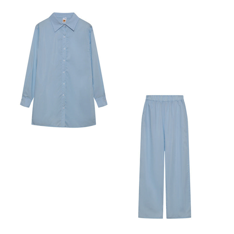 Dame Langærmet Button-Up Pyjamas Sæt Stilla