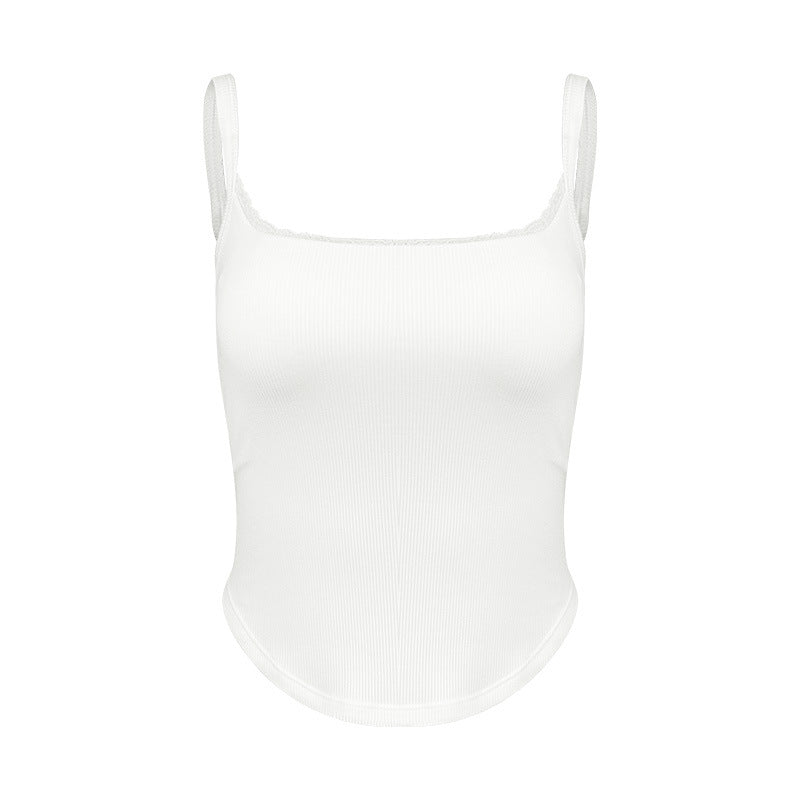Dame figurtilpasset rib-top med justerbare stropper og elastisk kant Stilla