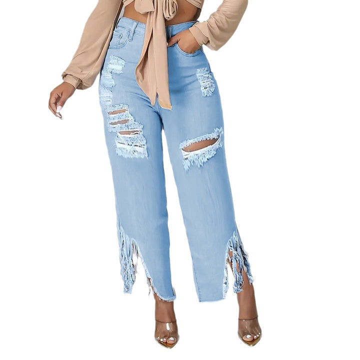 Dame Rivet Bred Denim-Bukser Stilla