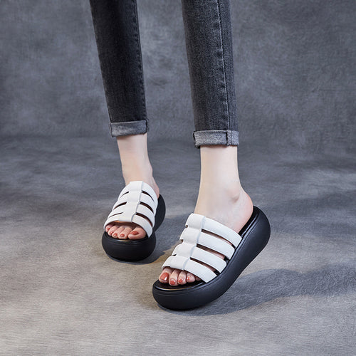 Dame Chic Plattform Slide Sandaler med stilfulde Remme Stilla