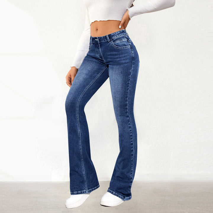 Kvinder Flared Jeans i Vintage Stil med Høj Talje Stilla