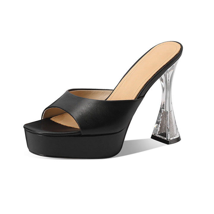 Femme Open-Toe Platform Sandal med skulpturerede hæle Stilla