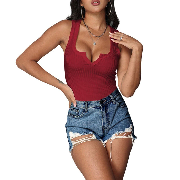 Kvindernes figursyede V-hals tanktop Stilla