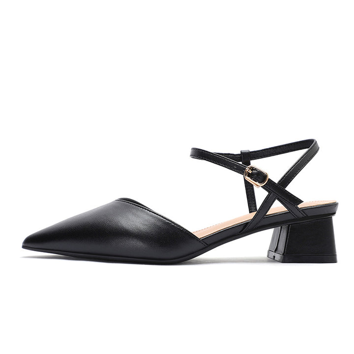 Dame Spitzer-Toe Slingback Pumps med justerbar rem og elegant blokhæl Stilla