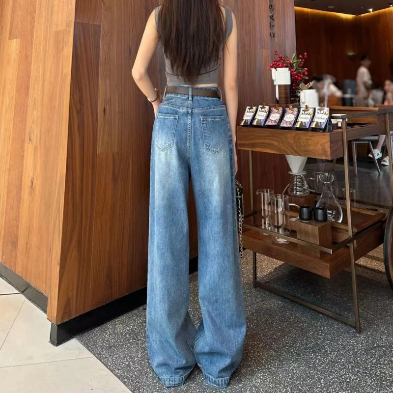 Kvindernes brede jeans med høj talje Stilla