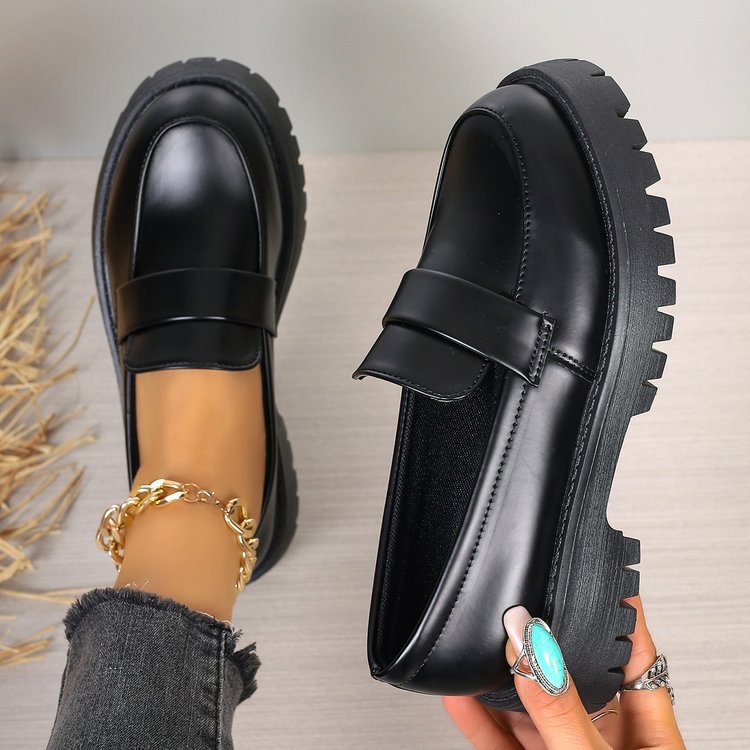 Dame Chunky Loafers med skridsikker profileret sål og elegant lukning Stilla