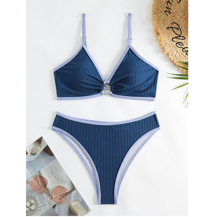 Dame Bikini-sæt med unikt ring-detajle og høj kvalitet ribstof Stilla