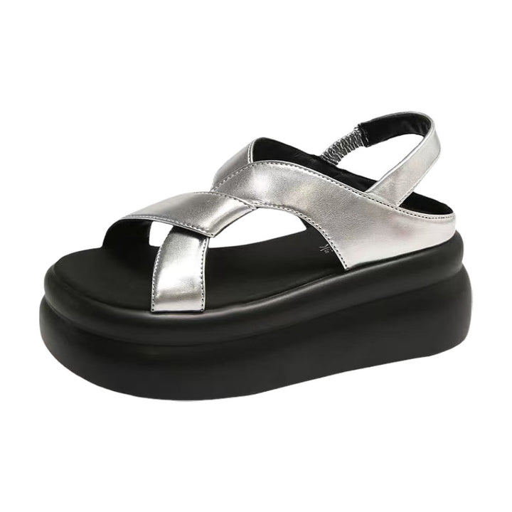 Dame Plateau-sandaler med moderne kryds-remdesign og elegant profilsål Stilla