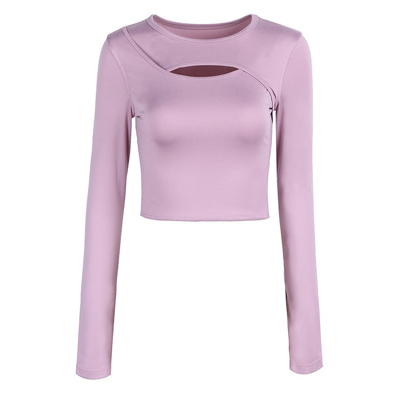 Damer Ydeevne Langærmet Crop-Top med modigt Cut-Out-design og åndbare egenskaber Stilla