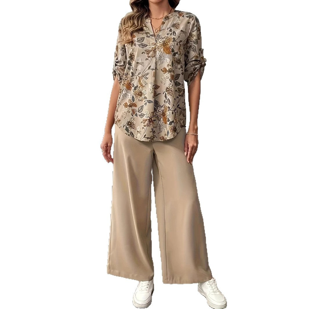 Dame luftig bluse med blomsterdesign og loose fit Stilla