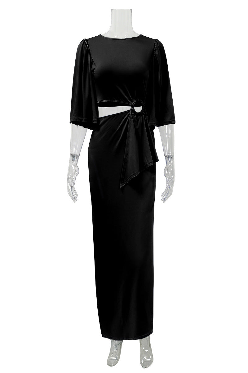 Dame Maxi-kjole med elegante puffærmer Stilla
