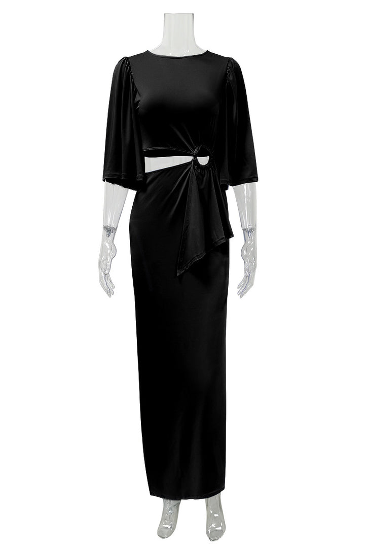 Dame Maxi-kjole med elegante puffærmer Stilla