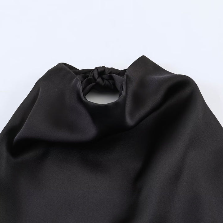 Dame asymmetrisk satin kjole Skovae