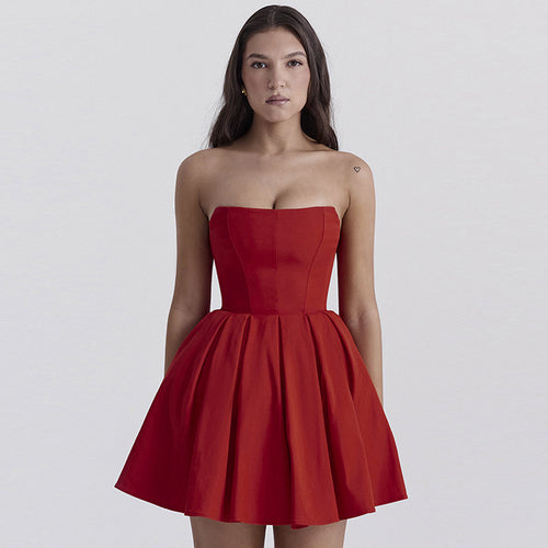 Kvinder Strapless Udsvinget Cocktailkjole Stilla